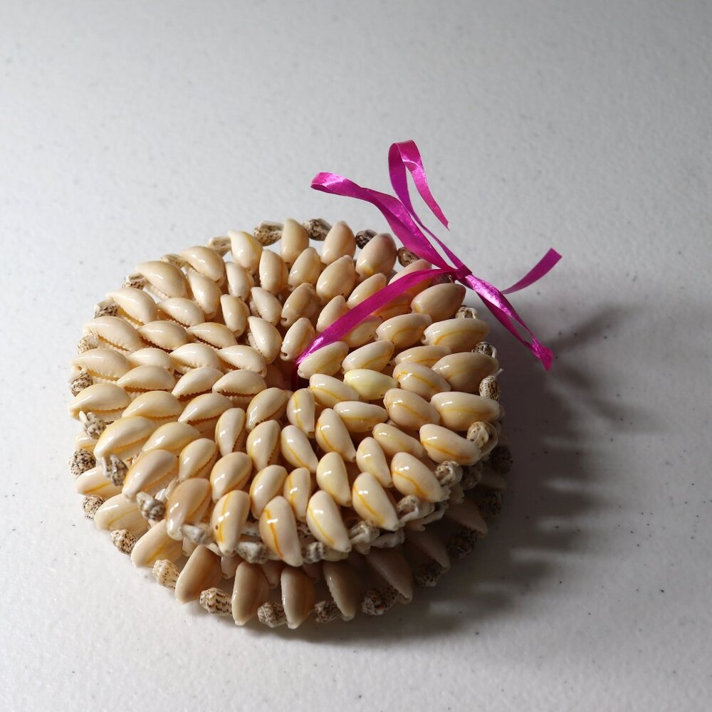 4 Seashell Coaster Handmade 4 inches diameter